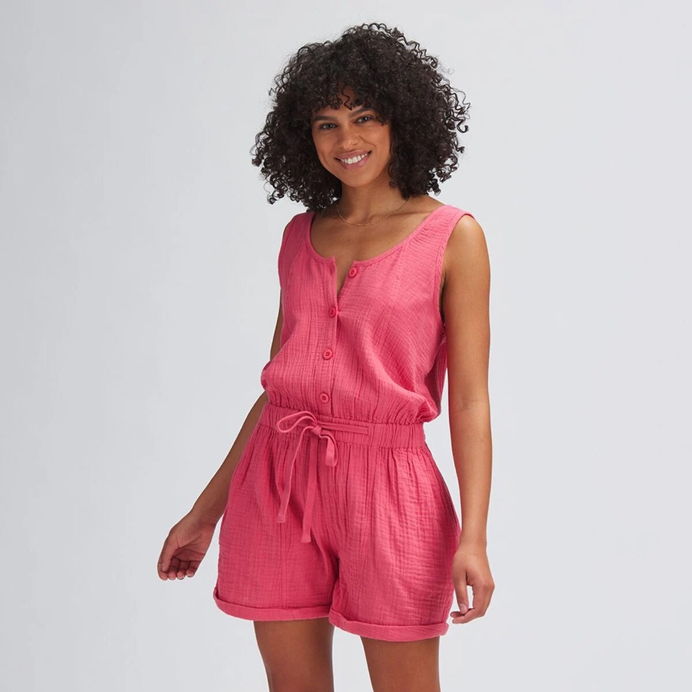 BASIN & RANGE Waffle Gauze Sleeveless Romper